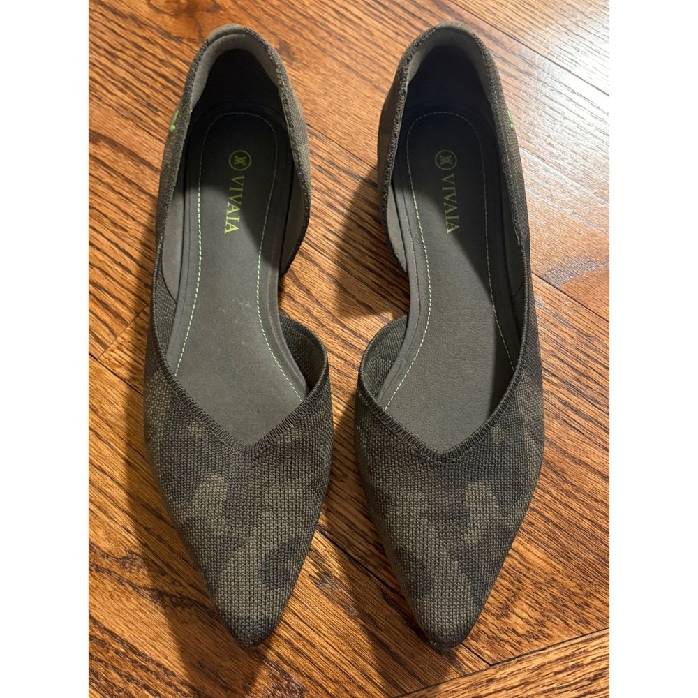 Vivaia | Pointed Toe D'Orsay Melia Flats Camo Shoes Sz 8/39 - Picture 2 of 6